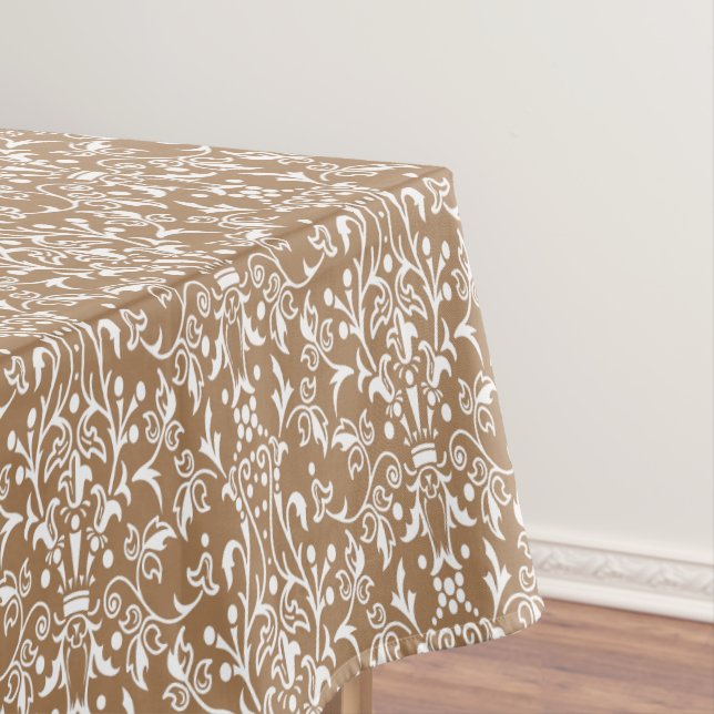 Damask Brown & White Tischdecke (Beispiel)
