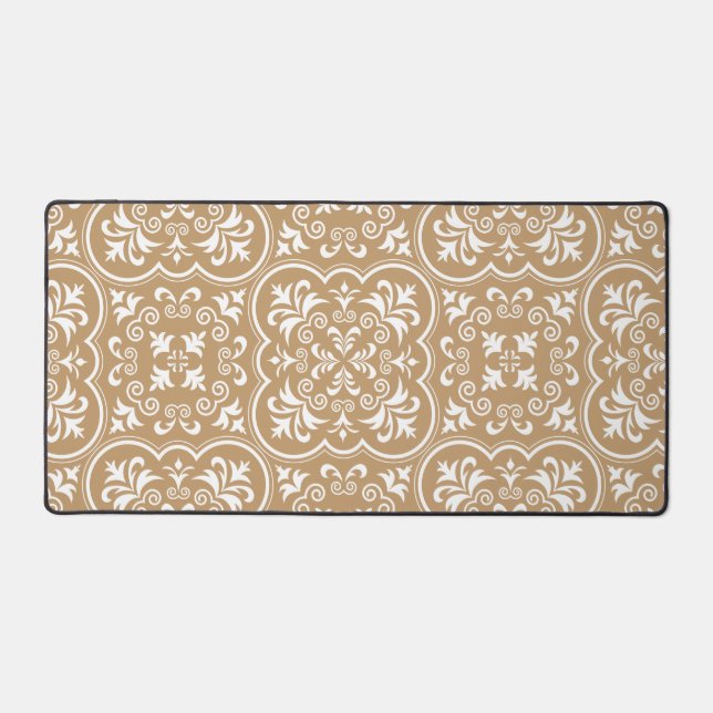 Damask Camel Brown Couleur élégant (Recto)