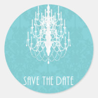 damask chandellier enregistrer la date étiquette