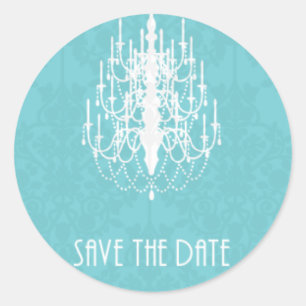 damask chandellier enregistrer la date étiquette