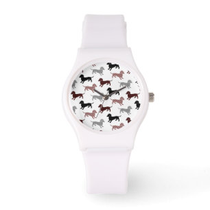 Damask Dackeln Urlaubsmuster Armbanduhr