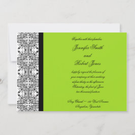 Damask Delight in Lime Green Wedding Einladung