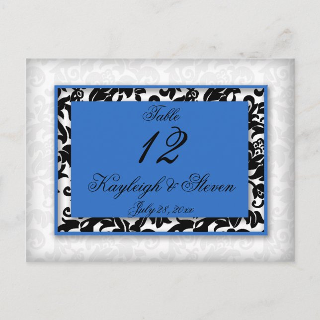 Damask Delight Tischnummer (Vorderseite)