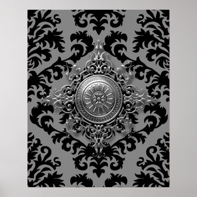 Damask Design, Filigree Medallion Poster (Vorne)