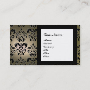 DAMASK-EDELSTEIN-MONOGRAMM grau Visitenkarte