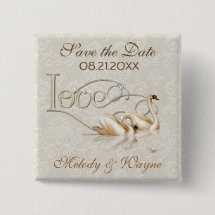 Damask Elegance Button