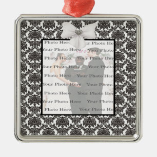 Damask Elegance Hochzeit Silberplateau Ornament Aus Metall