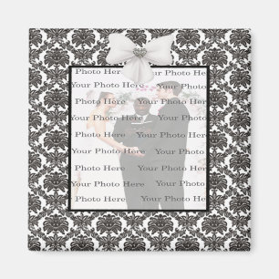 Damask Elegance Mariage Magnet Carré