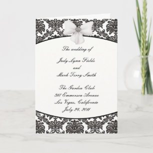 Damask Elegance Wedding Carte du programme de mari