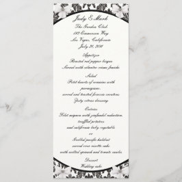 Damask Elegance Wedding Menu Card Menükarte