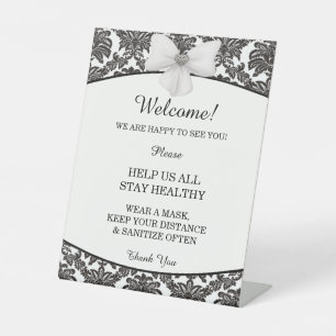 Damask Elegance Wedding Safety Sockelschild