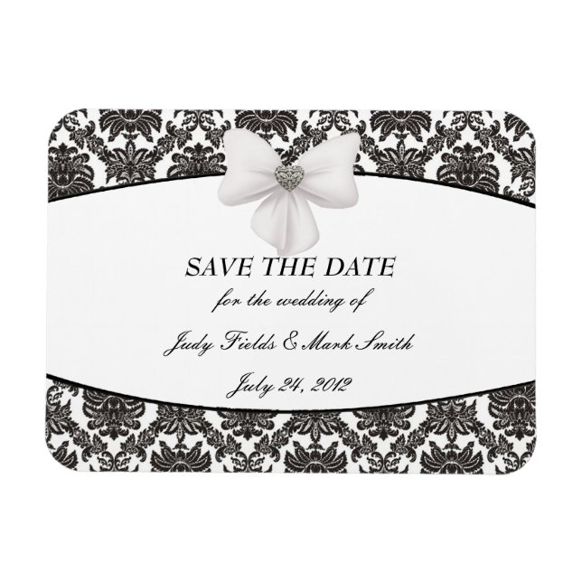 Damask Elegance Wedding Save the Date Magnet (Horizontal)