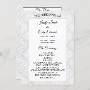 Damask Elegant Formal Wedding Program Programm