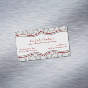 Damask Elegant Magnetische Visitenkarte