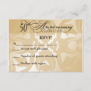 Damask Elegant RSVP-Karte zum 50-jährigen Jubiläum RSVP Karte