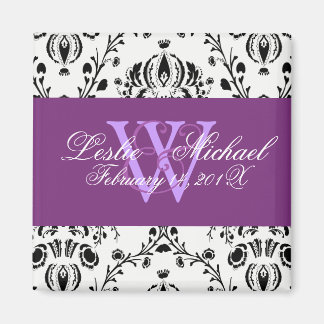 Damask Enregistrer la date Mariage, Magnet