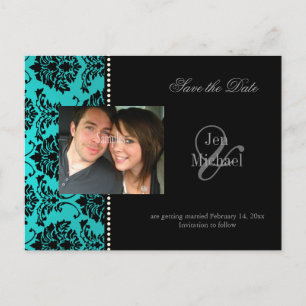 Damask Enregistrer la date Photo cartes postales,