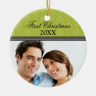 Damask Erste Weihnachtsfeier (Olivenöl) Keramikornament