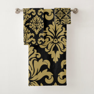 Damask Fabric dekoriert Print Badhandtuch Set