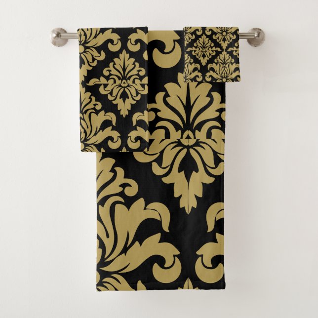 Damask Fabric dekoriert Print Badhandtuch Set (Insitu)