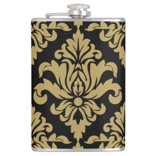 Damask Fabric dekoriert Print Flachmann