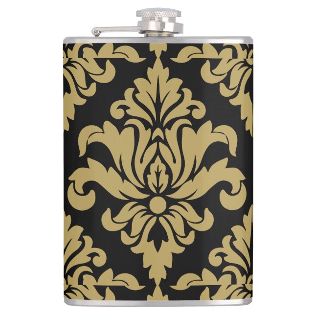 Damask Fabric dekoriert Print Flachmann (Vorderseite)