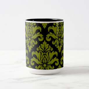 Damask Fabric dekoriert Print Zweifarbige Tasse