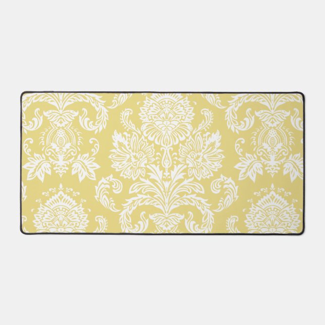 Damask Flachs Einfache Vollfarbe Schreibtischunterlage (Vorderseite)