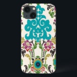 Damask Floral Patterns Plum Turquoise Case-Mate iPhone Hülle<br><div class="desc">Türkisfarben,  Pflaume,  grüne und lila Blumenmuster treffen sich auf weißem Hintergrund,  um den Damast-Druck der Juni-Erica Vess zum Leben zu erwecken. Arbeitet als Geschenk für sich selbst,  einen Freund oder ein Familienmitglied.</div>