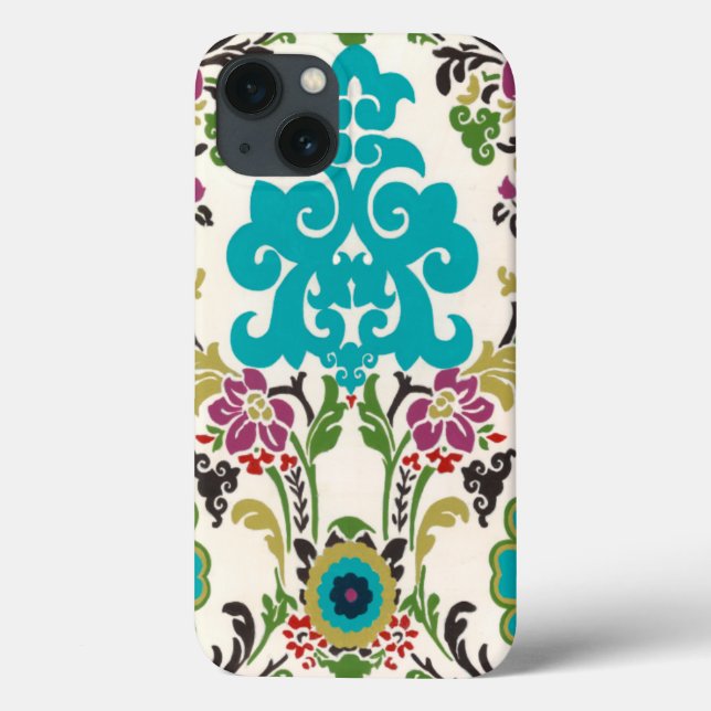 Damask Floral Patterns Plum Turquoise Case-Mate iPhone Hülle (Rückseite)