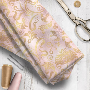 Damask Floral Shimmer Rose Gold ID461 Stoff