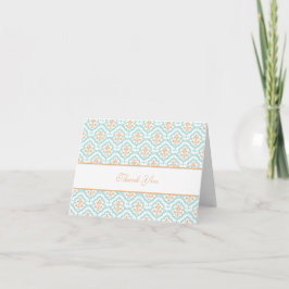 Damask Floral Wallpaper Collection Thank You Card Dankeskarte