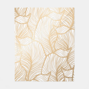 Damask florales Gold Fleece Blanket