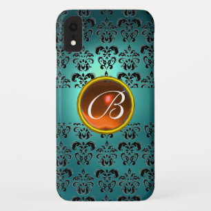 DAMASK GEM MONOGRAM Blau schwarz orange Case-Mate iPhone Hülle