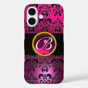 DAMASK GEM MONOGRAM Pink, Fuchsia Lila Amethyst title_seo2