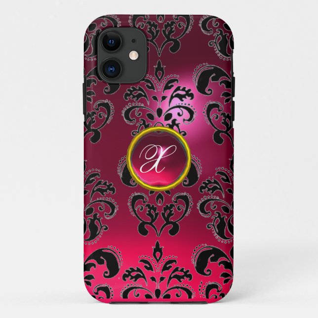 DAMASK GEM MONOGRAM rosa Case-Mate iPhone Hülle (Rückseite)