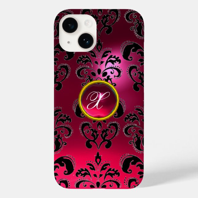 DAMASK GEM MONOGRAM rosa Case-Mate iPhone Hülle (Rückseite)