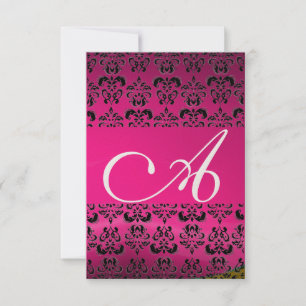 DAMASK GEM MONOGRAM rosa uAwg Einladung