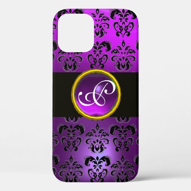 DAMASK GEM MONOGRAM Violet Lila Amethyst Case-Mate iPhone Hülle (Rückseite)