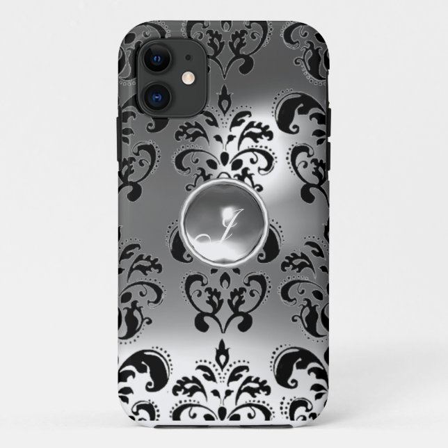 DAMASK GEM MONOGRAMM weiß Case-Mate iPhone Hülle (Rückseite)