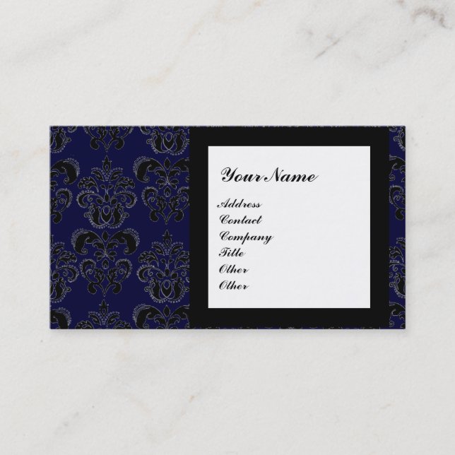 DAMASK GEM STONE MONOGRAM,2 topaz,violett Visitenkarte (Vorderseite)