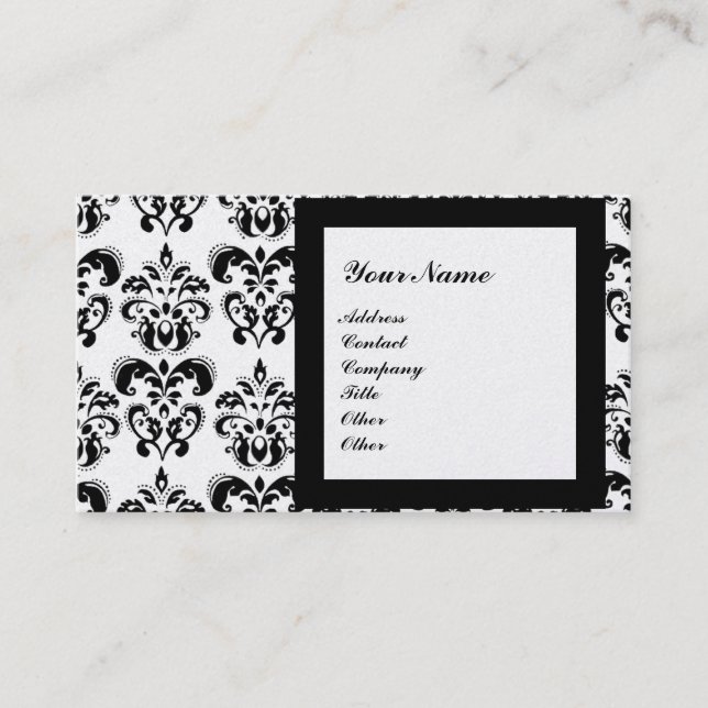 DAMASK GEM STONE MONOGRAM,3 Gold Visitenkarte (Vorderseite)