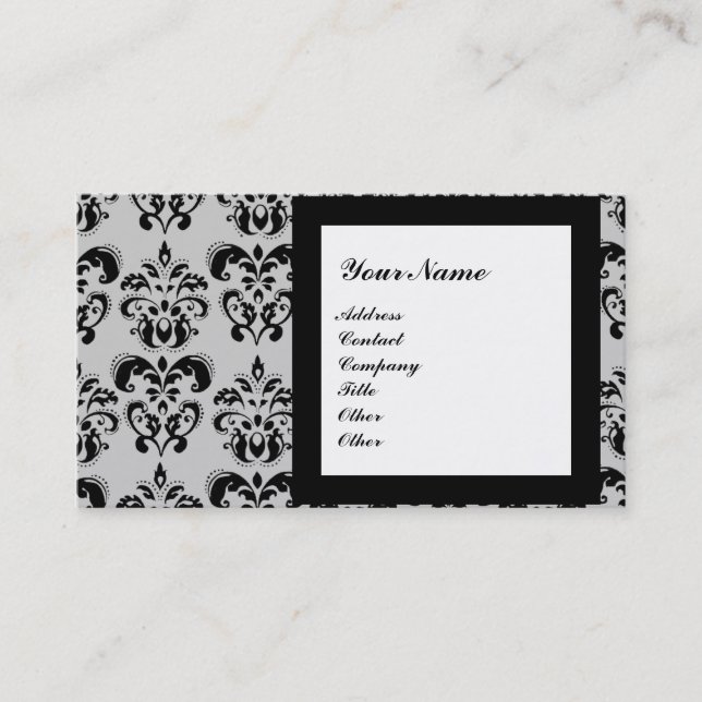 DAMASK GEM STONE MONOGRAM,3 VISITENKARTE (Vorderseite)