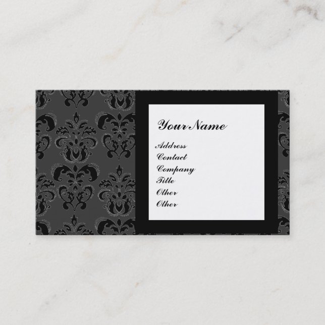DAMASK GEM STONE MONOGRAM,3 VISITENKARTE (Vorderseite)