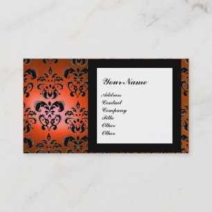 DAMASK GEM STONE MONOGRAMM Orange Visitenkarte
