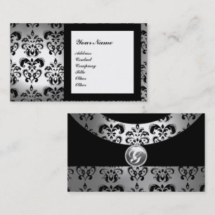 DAMASK GEM STONE MONOGRAMM, weißes Kristall Visitenkarte