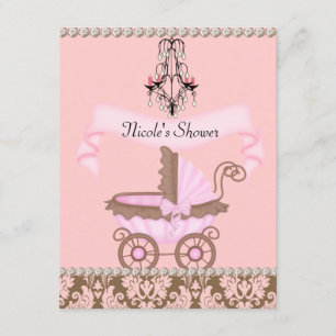 DAMASK GIRL BABY Dusche EINLADEN Einladung