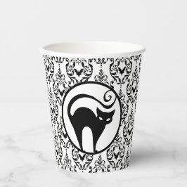 Damask Glam | Katzen und Fledermäuse Papierscheibe Pappbecher
