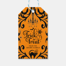 Damask Glam Trick oder Treat Halloween-Gift-Tags Geschenkanhänger