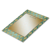 Damask Gold an Aquamarinen grünen Grenzen